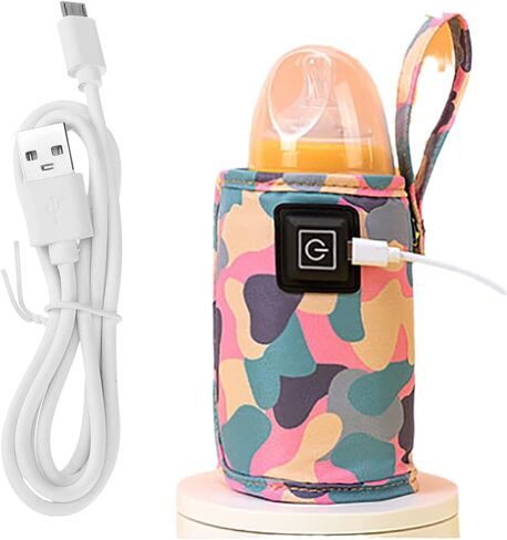حقيبة USB Milk Warmer - 2023 دافئ زجاجة سريعة جديدة للسفر ، زجاجة السيارة المحمولة أكثر دفئًا للسفر ، على زجاجة GO أكثر دفئًا مع كابلات USB ، الدفء اللطيف الحفاظ على درجة حرارة مثالية (وردي) in Kuwait