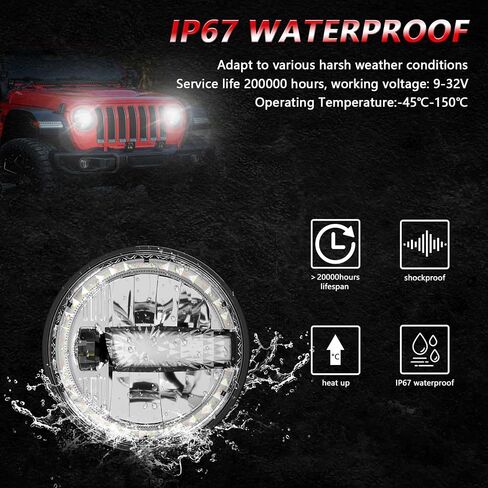 𝟏𝟎𝟎𝟎% 𝐒𝐮𝐩𝐞𝐫𝐢𝐨𝐫 𝐁𝐫𝐢𝐠𝐡𝐭𝐧𝐞𝐬𝐬 5x7 7x6 LED Headlight H6054 [ DOT][Anti-glare][DRL Turn Signal][Hi/Low Sealed Beam] Compatible with Jeep Wrangler YJ XJ Chevy Express Ford GMC Savana in Saudi Arabia