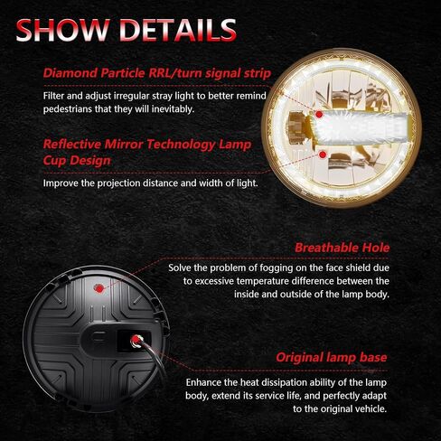 𝟏𝟎𝟎𝟎% 𝐒𝐮𝐩𝐞𝐫𝐢𝐨𝐫 𝐁𝐫𝐢𝐠𝐡𝐭𝐧𝐞𝐬𝐬 5x7 7x6 LED Headlight H6054 [ DOT][Anti-glare][DRL Turn Signal][Hi/Low Sealed Beam] Compatible with Jeep Wrangler YJ XJ Chevy Express Ford GMC Savana in Saudi Arabia