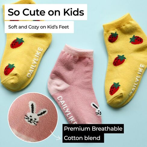 Baby Boys Girls Non Slip Grip Ankle Socks with Anti Skid Grippers for Infants Toddlers Kids 6 Pairs in Kuwait