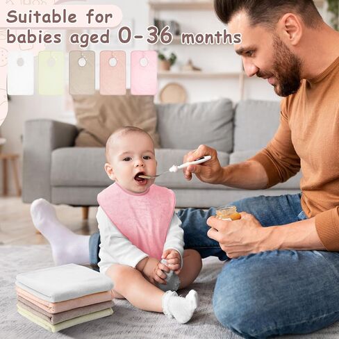 Hercicy Full Coverage Pullover Toddler Baby Bibs Terry Cloth Bibs with Snap Button for 0-4 Years Unisex Feeding Drooling in Kuwait
