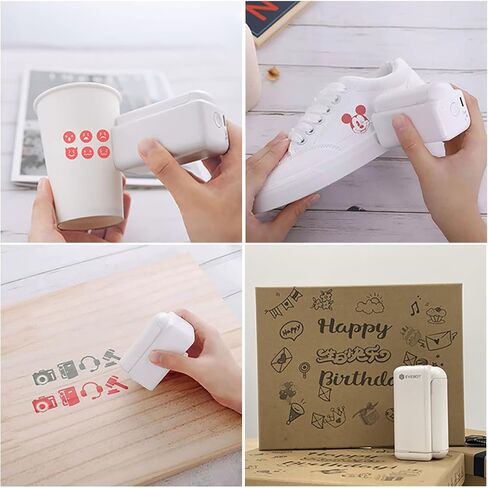 PrintPods Handheld Inkjet Printer for T-Shirts, Cartons, Wood Grain, Portable Mini Printer Custom Logo, Time, Pattern, Word, QR Code, Bluetooth4.2-Black FancyBox 1PCS in Saudi Arabia