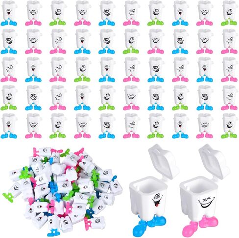 Chuangdi 60 Pcs Teeth Storage Box Lovely Baby Milk Tooth Organizer Container Teeth Saver Save Box Case Gift for Kids Lost Teeth Child Keepsake Children(Expression) in Kuwait