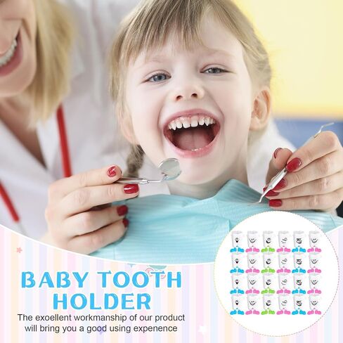 Chuangdi 60 Pcs Teeth Storage Box Lovely Baby Milk Tooth Organizer Container Teeth Saver Save Box Case Gift for Kids Lost Teeth Child Keepsake Children(Expression) in Kuwait
