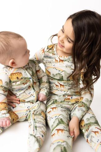 Tiny Revival Baby Zipper Pajamas Sleepers–Hypoallergenic, Newborn to Toddler, Tencel Modal, Soft–Bible Clothing in Saudi Arabia