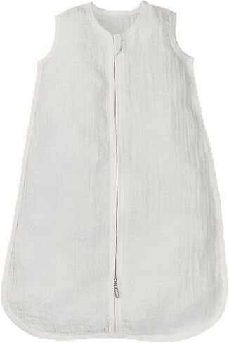Under the Nile Organic Cotton Baby Muslin Sleeveless Sleep Sack in White, Size 6 to 12 Months in Kuwait