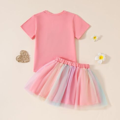 Toddler Fall Outfits Birthday Girl Embroidery Sweatshirt Tops + Princess Mesh Tutu Skirt Kids Birthday Dress Clothes in Kuwait