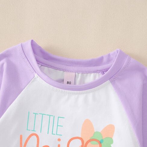 CM C&M WODRO Toddler Baby Girl Easter Shirt Raglan Long Sleeve Bunny T-Shirt Cute Little Miss Cottontail Graphic Tees Tops in Saudi Arabia