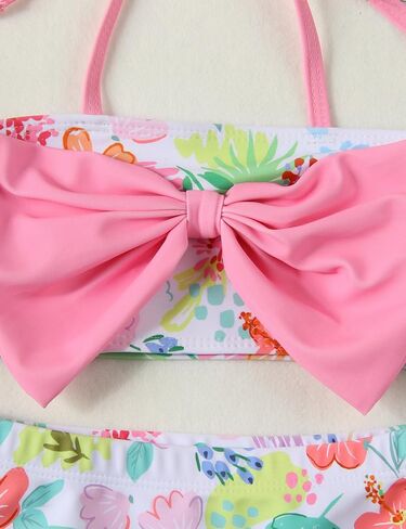 Toddler Girls Swimsuit Fruit Print Swimwear Kids Two Piece Bathing Suits Bowknot Beach Bikini Set 12M-5T in Saudi Arabia