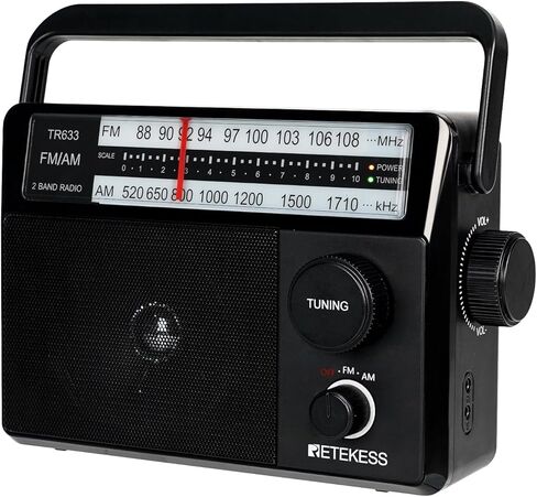 Retekess TR618 Portable AM FM Radio with SD, Micro SD and USB Support - Best Reception for Home, Kitchen or Drive in Saudi Arabia