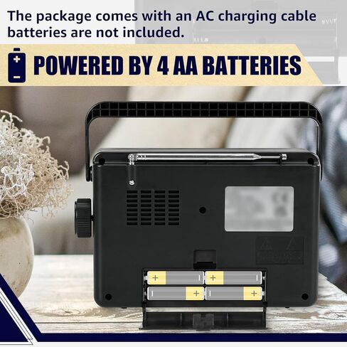 Retekess TR618 Portable AM FM Radio with SD, Micro SD and USB Support - Best Reception for Home, Kitchen or Drive in Saudi Arabia