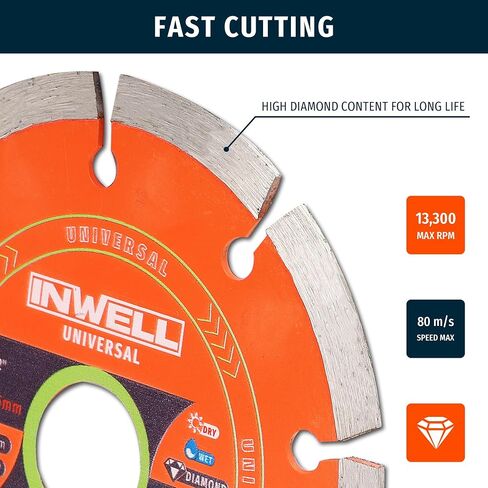 4-1/2 Inch Segmented Diamond Saw Blades 2-Pack, Diamond Cutting Wheel for Angle Grinder, Tile Cutter Blades, for Cutting Stone Marble Granite Concrete Brick, 7/8’’-20mm Arbor in Kuwait