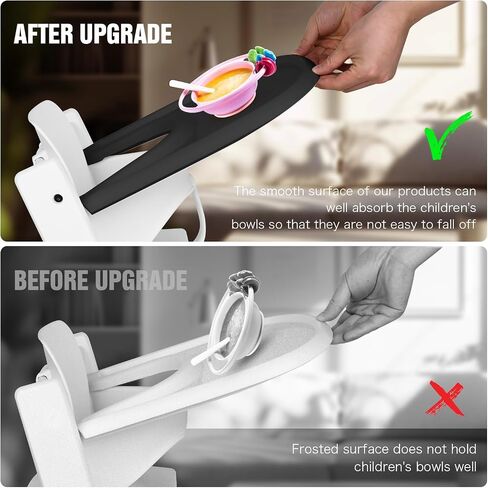 HLVEIN for Stokke Tripp Trapp Tray,Black-Smooth Surface Powerful Suction,Easy to Clean,Compatible with Stokke Tripp Trapp Chair(V2 and Beyond),Made with BPA-Free Plastic in Saudi Arabia