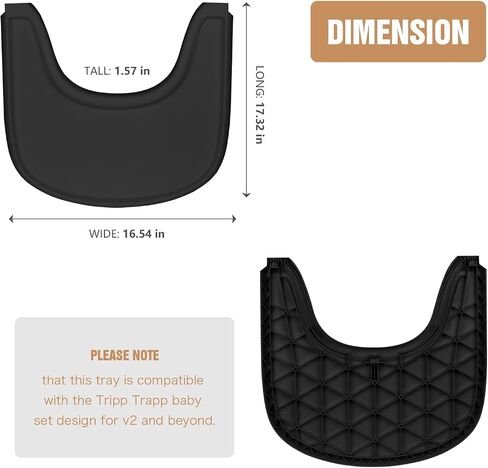 HLVEIN for Stokke Tripp Trapp Tray,Black-Smooth Surface Powerful Suction,Easy to Clean,Compatible with Stokke Tripp Trapp Chair(V2 and Beyond),Made with BPA-Free Plastic in Saudi Arabia