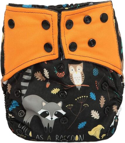 AIll in One Night AIO Cloth Diaper Nappy Sewn in Insert Reusable Washable (Multicolors Scales) Medium in Kuwait