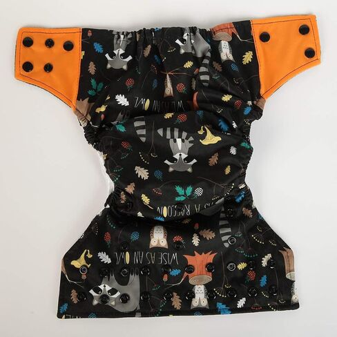 AIll in One Night AIO Cloth Diaper Nappy Sewn in Insert Reusable Washable (Multicolors Scales) Medium in Kuwait