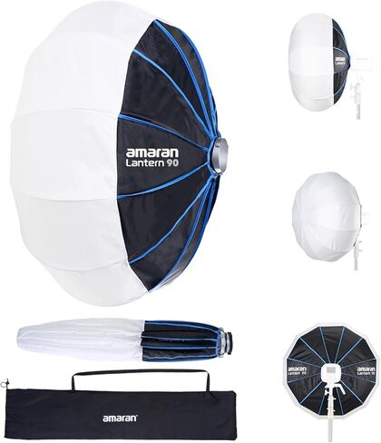 Amaran Lantern 65, 2ft(65cm) Omnidirectional Bowens Mount Soft Light Modifier for Ambient Lighting, Quick-Build Design, Portable and Ideal for Studio and On-Location Video Content in Kuwait