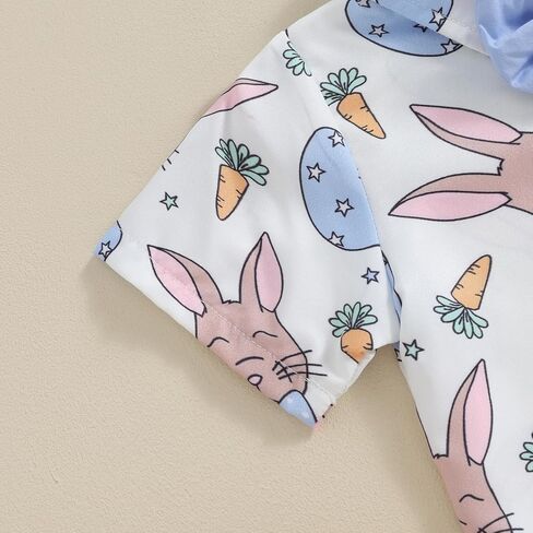 Toddler Baby Boy Easter Outfit Short Sleeve Button Down Shirt Elastic Waist Shorts Set Infant Boy Easter Clothes in Kuwait