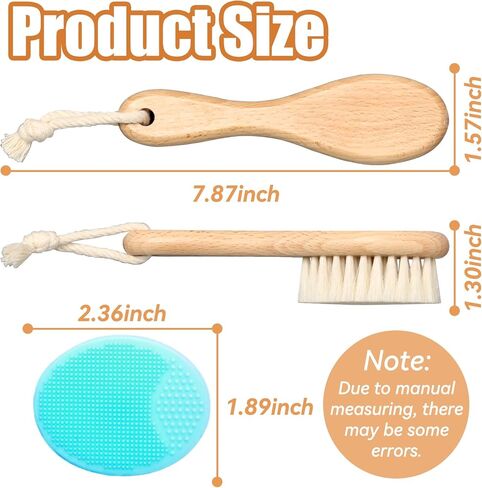 فرشاة شعر الأطفال الخشبية ومجموعة مشط ، 3pcs شعيرات الماعز الناعمة الطبيعية ناعمة الفرشاة COMP COMB BABY SCRUBBE in Kuwait