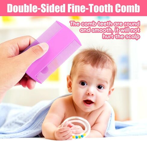Baby Hair Brush and Comb Set, 4Pcs Baby Soft Bristles Brush Cradle Cap Brush Hair Comb for Newborns Toddlers Boys Girls (Pink) in Saudi Arabia