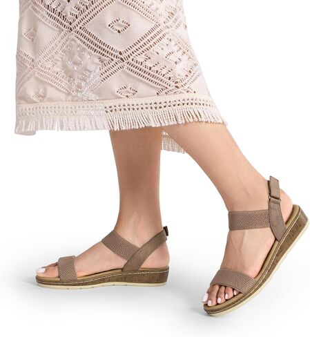 أحلام أزواج المرأة مريحة الأنيقة Cork Low Wedge الكعوب اللطيفة الصيف الصيف واحد فرقة واحدة غير رسمية مسطحة مع حزام كاحل قابل للتعديل in Kuwait
