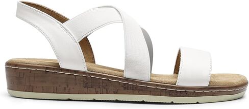 DREAM PAIRS Women's Summer Dressy Low Wedge Heels Comfortable Slip on Casual Flat Sandals for Walking Vacation in Saudi Arabia