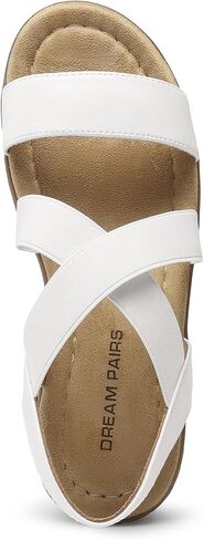 DREAM PAIRS Women's Summer Dressy Low Wedge Heels Comfortable Slip on Casual Flat Sandals for Walking Vacation in Saudi Arabia
