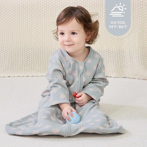 JELLYMONI Baby Sleep Sack 0-6 Months Wearable Blanket for Baby, 100% Cotton 2 Pack Infant Toddler Baby Wearable Blanket Lightweight Soft 2-Way Zipper Sleep Sack in Kuwait