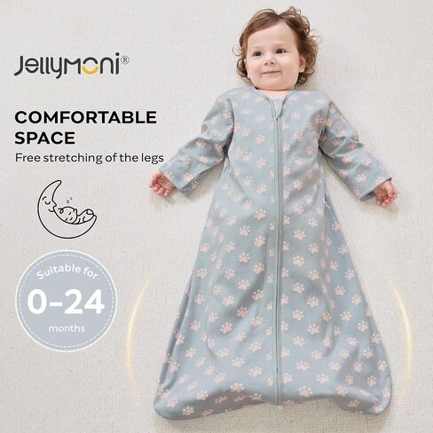 JELLYMONI Baby Sleep Sack 0-6 Months Wearable Blanket for Baby, 100% Cotton 2 Pack Infant Toddler Baby Wearable Blanket Lightweight Soft 2-Way Zipper Sleep Sack in Kuwait
