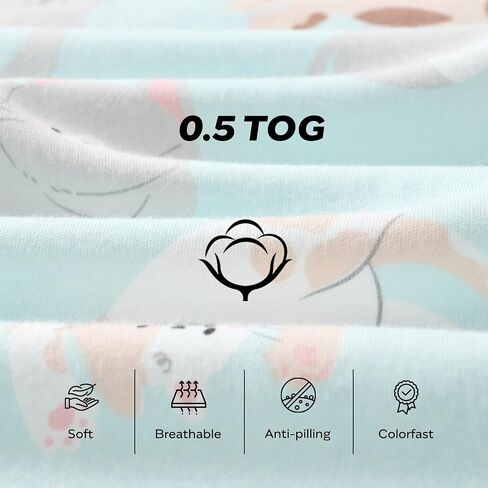 JELLYMONI Baby Sleep Sack 0-6 Months Wearable Blanket for Baby, 100% Cotton 2 Pack Infant Toddler Baby Wearable Blanket Lightweight Soft 2-Way Zipper Sleep Sack in Kuwait
