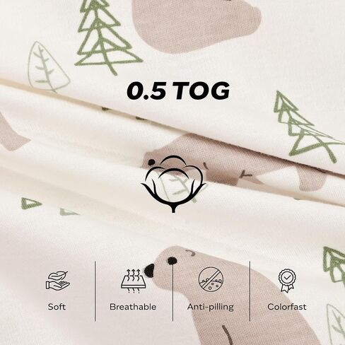 Jellymoni Baby Sleep Kit 6-12 شهرًا بطانية يمكن ارتداؤها للطفل ، بنسبة 100 ٪ من القطن 2 حزمة طفل طفل طفل يمكن ارتداؤه قابلة للارتداء خفيفة الوزن سحاب ثنائية الاتجاه نوم in Kuwait