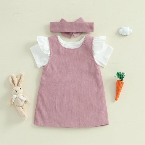 Baby Girl 4th of July Outfit American Flag Romper Embroidery Overall Dress Headband Set Patriotic Baby Clothes in Saudi Arabia