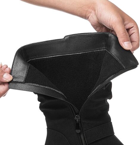 GLOBALWIN Women's Mid Calf Dress Boots Biker Motorcycle Riding Boots Women For Women in Saudi Arabia