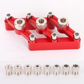 Self Centering Dowel Jig Kit,drill guide for straight holes,From the JSZYO Renovation System,Crafted from aluminum alloy for durability, this drill guide features an adjustable width