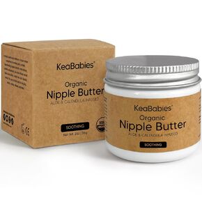 Organic Nipple Butter for Cracked, Sore, Relief - Nursing Nipple Cream Safe for Breastfeeding, 100% Natural Clean Breast Cream, Non Lanolin Balm, Mom Postpartum Breastfeeding Essentials,2oz (Soothing)
