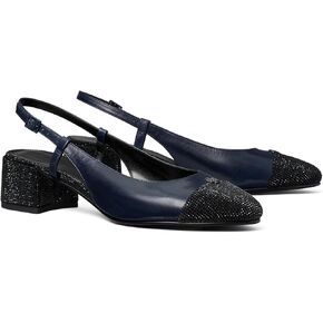 Tory Burch Women's Cap Toe Toe Eced Slingback Heels 45mm