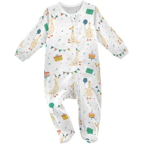 Dussdil Baby One-Piece Footies Newborn Rompers Pajamas Cotton Footed Pjs for Sleep Play Boys Girls 3 6 9 12 18M