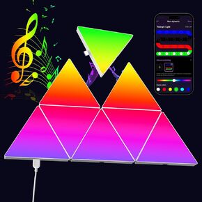 Hexagon LED Light Panels 8 Pack – RGB Wall Decor Lights with Music Sync, App & Remote – Modular Room Decor for Bedroom, Living Room, Gaming Setup, Gifts