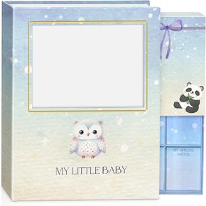 Baby Memory Book Keepsake Box For Baby Girl Or Boy Baby Book From Birth To Age 5 Gender Neutral Baby Photo album Stickers To Personalize The Baby´s Name Baby Books For Shower Gift