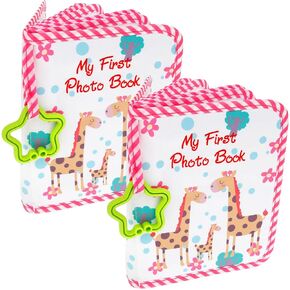 Baby Photo Album Practical First Photo Album Cute Soft Cloth Photo Book Easy to Use My First Photo Book for for Newborn Toddler (Pink 1PC)