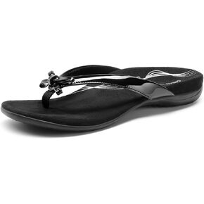 DREAM PAIRS Women's Arch Support Flip Flops Comfortable Dressy Orthopedic Thong Sandals Slides with Bow for Walking Summer Vacation