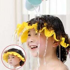 Baby Shower Cap Silicone Bathing Hat, Adjustable Shower Cap Kids, Infants Soft Protection Hat Safety Visor Cap Hat for Toddler Children 1-12 Years old/16.5-22.8 Inches