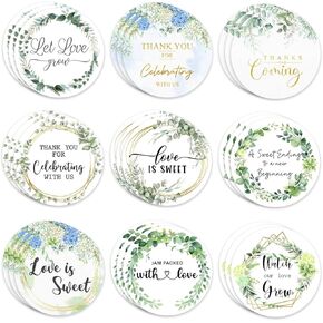 Pack 27 Pcs Vintage Wedding Stickers for Party Favors Bridal Shower Women Thank You Labels Celebrating Supplies Cute Aesthetic Sticker Round Waterproof Small Vinyl Decals Bulk