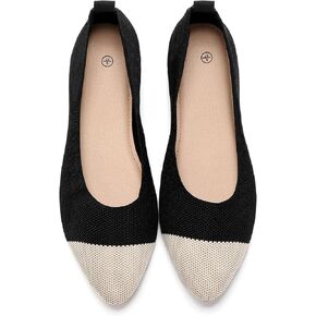 Shupua Women's Flats Shoes Pointed Toe Flats Comfortable Slip on Shoes Flat Dress Shoes Black Ballet Flats for Women