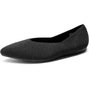 DREAM PAIRS Pointed Toe Flats for Women, Comfortable Dressy Knit Ballet Flats with Arch Support, Women's Dress Shoes for Work Office Business Casual Travel