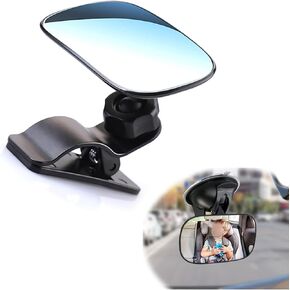 Car Interior Rearview Mirror, Wide-Angle Convex Clip-on Mirror, 360 Rotation, Universal Fit, Suitable for Observing Children in the Rear