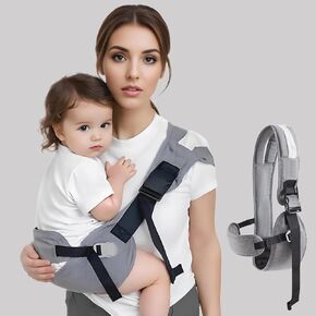 Baby Sling Carrier,Baby Carrier Newborn to Toddler for 25-60 lbs,Comfortable and Lightweight Adjustable Baby Sling Carrier,Perfect for Shopping Travelling-Grey
