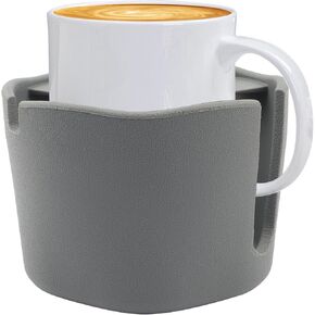 Suction Cup Holder with Removable Anti-Spill Design | Tip-Proof Drink Holder for Desk, Bedside, RV & Boat | Tacky Base & Walled Profile to Prevent Spilled Drinks (Gray)