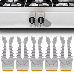 5Pcs Black Stove Knob Locks Oven Lock Child Safety Gas Stove Knob Covers and Baby Proof Stove Knob Covers Lock Gas Stove Child Safety Prevents Accidental Contact with Children Safety Lock (No Tools)