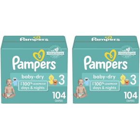 Pampers Baby Dry Diapers Size 3 104 Count (Pack of 2)